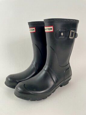 Hunter Original Short Rain Boots, Matte Black, Size 7